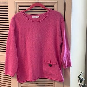 Pink COTTON 3/4 Sleeve sweater with Pocket Lulu B